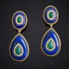 Wholesale Gold Plated Diamond Gems Metal Earrings