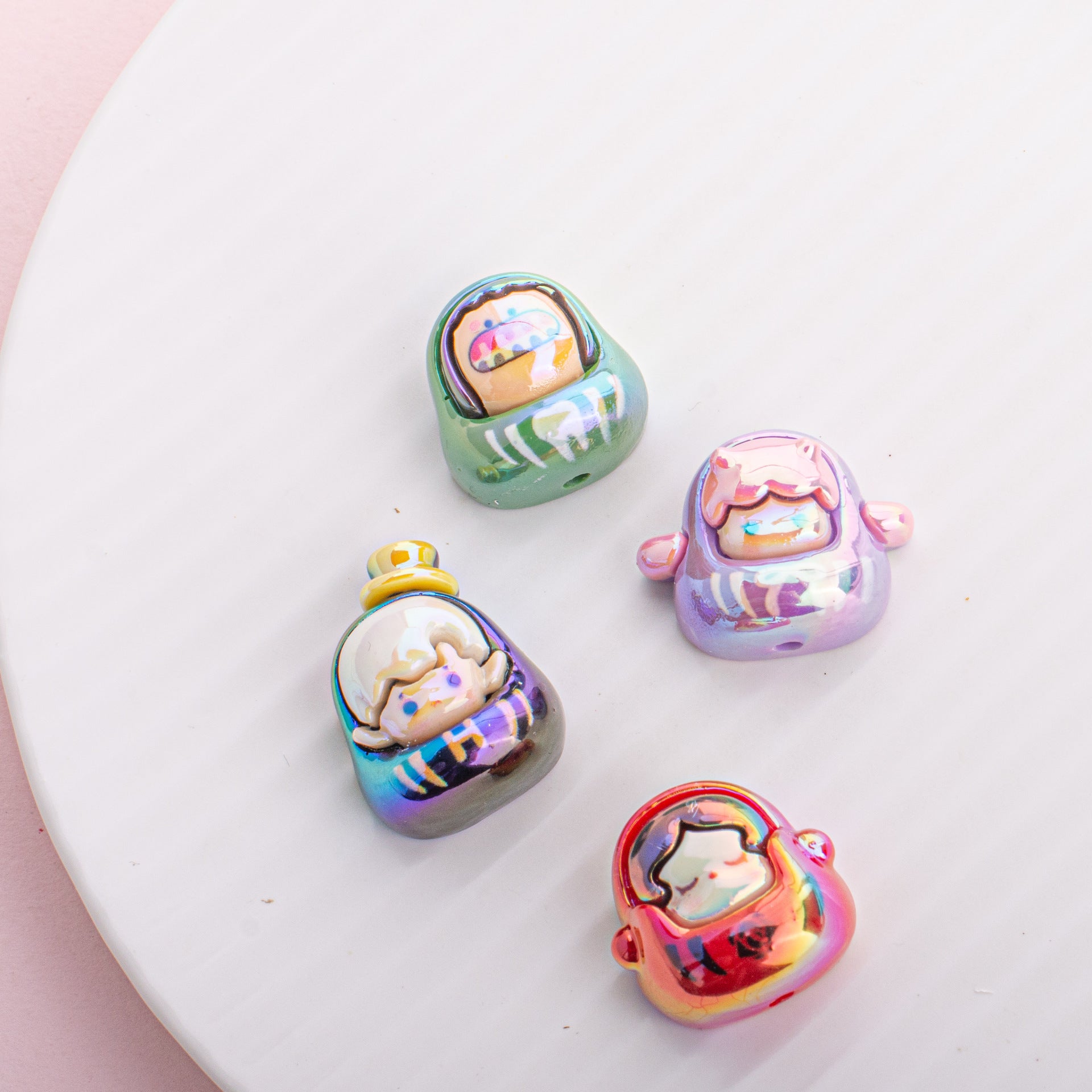 Wholesale UV Plated Resin Beading Aessories for Kids