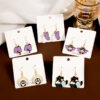 Wholesale Jewelry Drip Paint Cat Cartoon Alloy Earrings