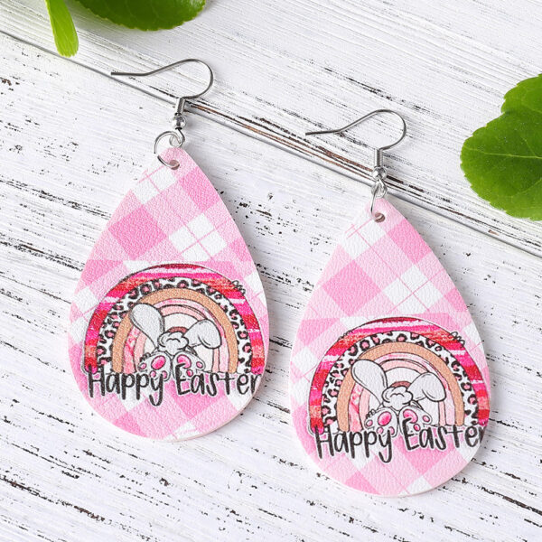 O1CN01qF5qco1ZzPxmZQx9h_2214986983265-0-cib Wholesale Jewelry Easter Bunny Plaid PU Leather Earrings