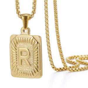 Gold R (with chain)