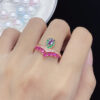 Wholesale Full Diamond 18K Rose Gold Plated Copper Rings