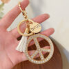 Wholesale Peace Sign Tassel Keychain