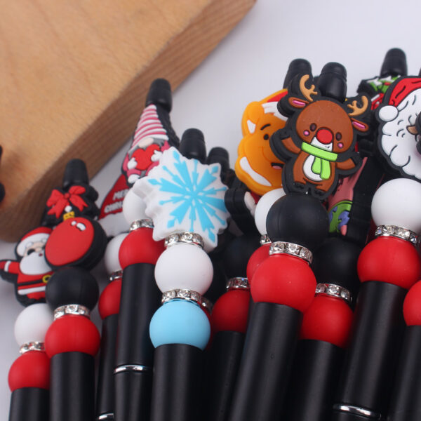 Wholesale Cartoon Christmas Silicone Handmade Plastic Beaded Pen