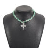 Wholesale Irregular Western Cowboy Style Natural Stone Turquoise Cross Necklace