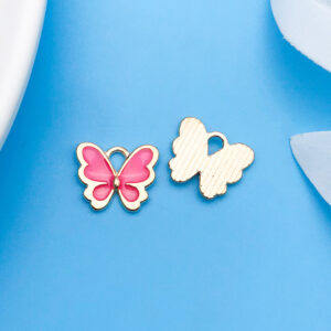 1 oil drop rose red butterfly 12x11mm-12496-0.7g