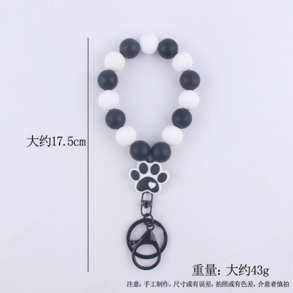 Wholesale Cartoon Silicone Dog Claw Handmade Beaded Wrist Keychain