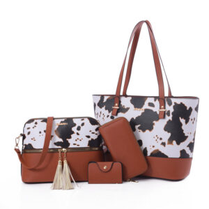 Wholesale PU Cow Pattern Mother Bag Multi-Piece Set Shoulder Bag Handbag Bag