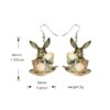 Wholesale Easter Wooden Vintage Chick Bunny Earrings
