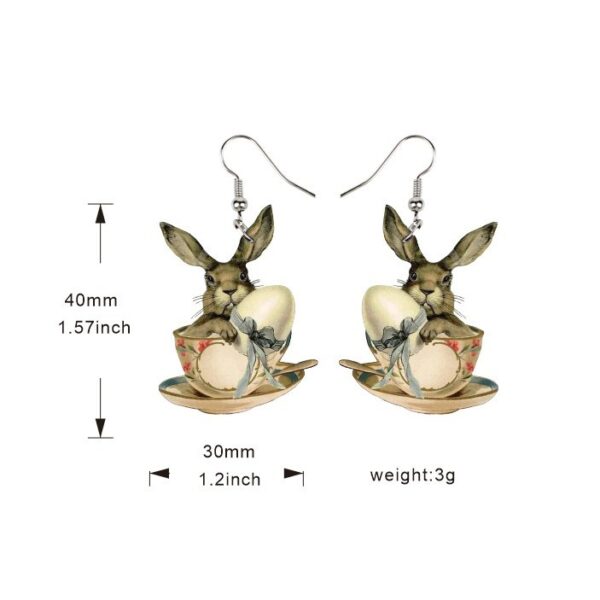 Wholesale Easter Wooden Vintage Chick Bunny Earrings