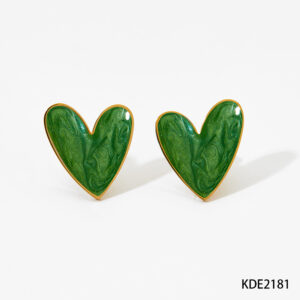 Green earrings KDE2181