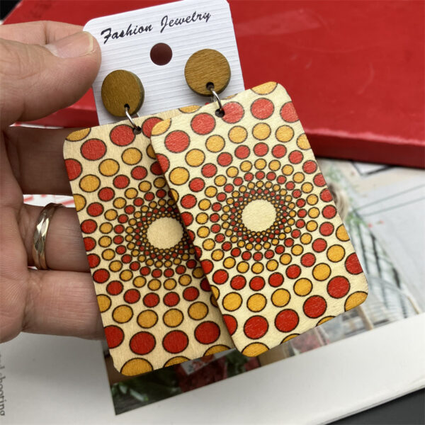 Wholesale Rectangular Wood Earrings