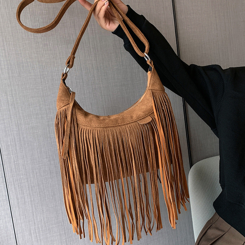 Wholesale Tassel Large Capacity PU Shoulder Bag