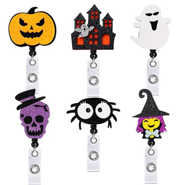 O1CN01qTCZLL2EP8s0oFEVD__2214963228736-0-cib Wholesale Halloween Retractable Swivel Easy Pull Felt Telescoping Keychain