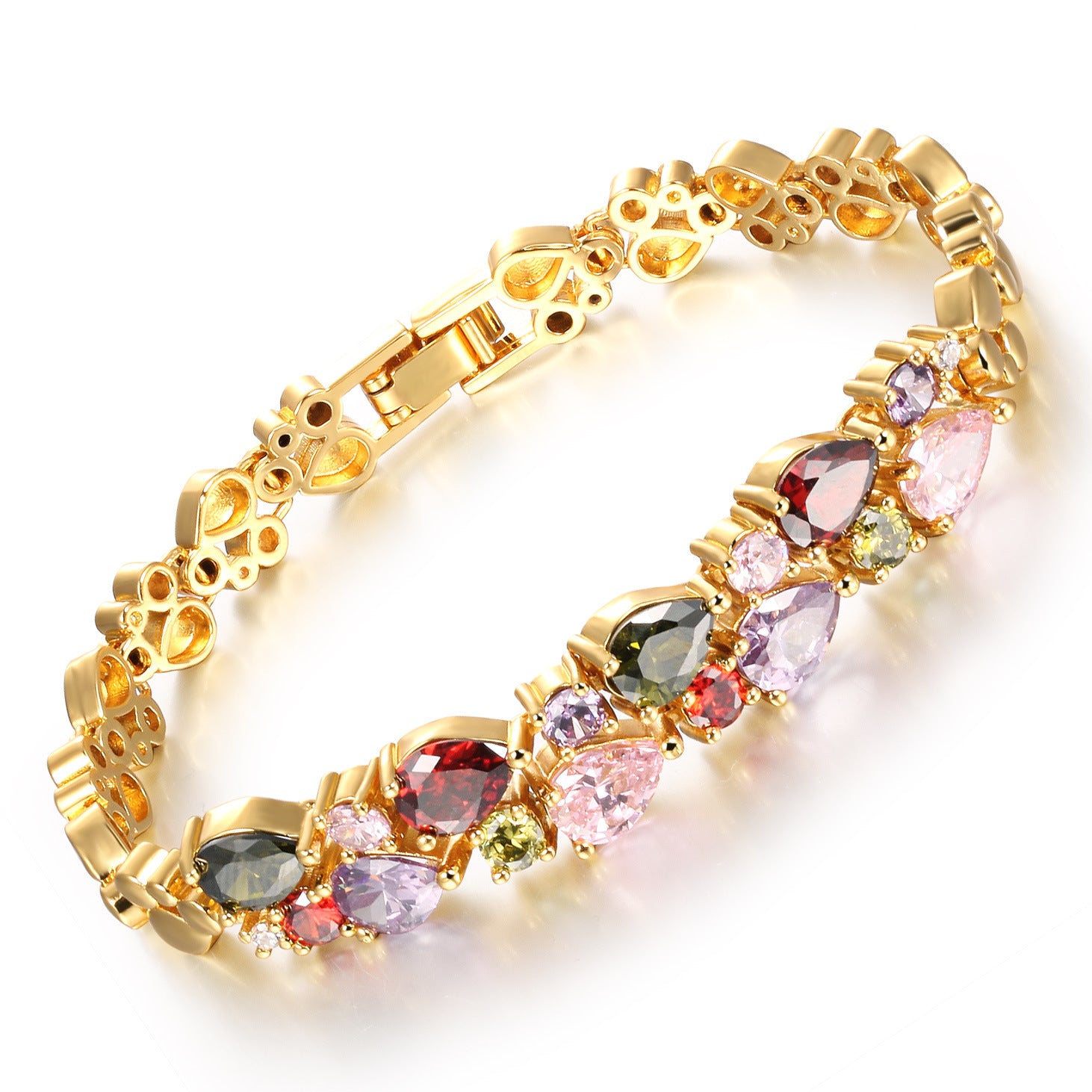 Wholesale Antique Copper Plated Gold Crystal Bracelet