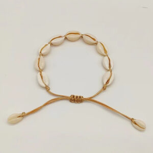 Gold rope anklet 9 shell