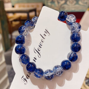 Deep sea blue two-color glass bracelet