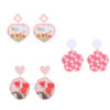 Wholesale Valentine's Day Heart Rose Acrylic Earrings