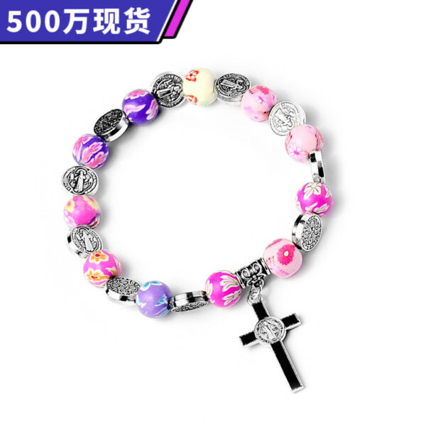 Wholesale Colorful Polymer Clay Cross Bracelet
