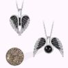 Wholesale Titanium Steel Angel Wing Projection Necklaces