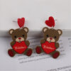 Wholesale Valentine's Day Love Bear Rose Flower Heart Shape Acrylic Earrings