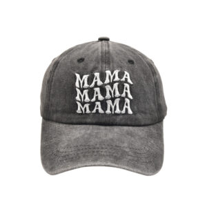 Black-Three Row MAMA Baseball Cap