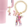 Wholesale 26 Letters Love Glitter Tassel Resin Butterfly Cup Chain Decoration