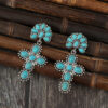 O1CN01qcVqZG1qyMeYaVZZo_2206372095564-0-cib Wholesale Western Style Vintage Cross Stitching Half Flower Inlaid Turquoise Earrings