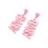Wholesale Heart English Letter Acrylic Earrings