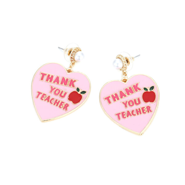 Wholesale Letter Enamel Heart Alloy Earrings