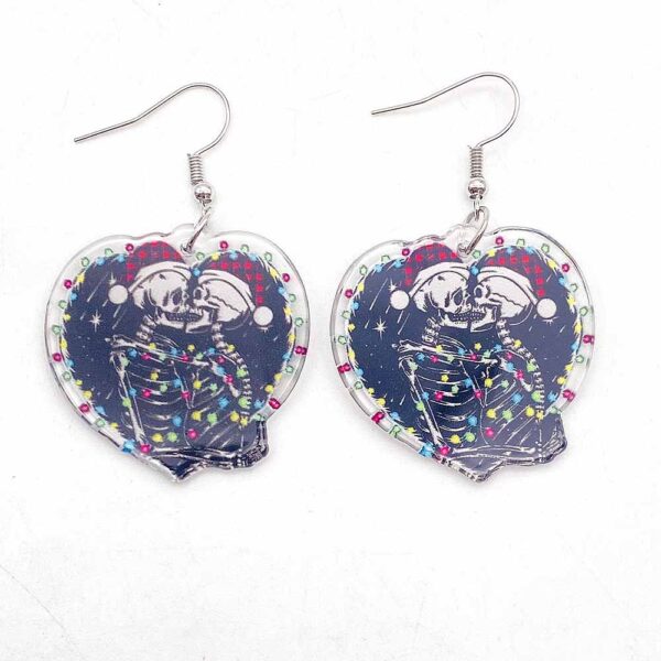 Wholesale Horror Christmas Gingerbread Man Skull Acrylic Earrings