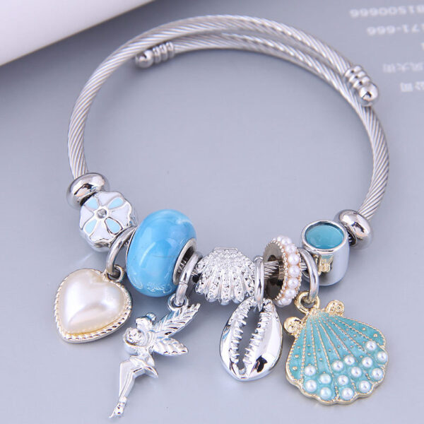 O1CN01qfN8kx1NsIIr8LNqF_2209134591625-0-cib Wholesale Stainless Steel DIY Handmade Beaded Love Angel Shell Pearl Alloy Bracelet