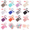 Wholesale MAMA Cow Pattern Card Bag Silicone Beaded Wrist Key Chain