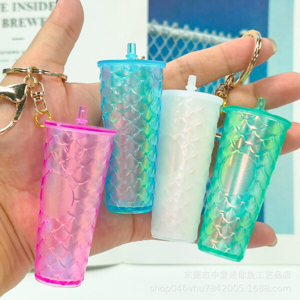 Wholesale Mini Colorful Diamond Durian Cup Keychains