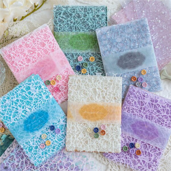 Wholesale Mixed Material Paper Paper Romantic Series Light Retro Lace Notebook DIY Decoration 6 Models