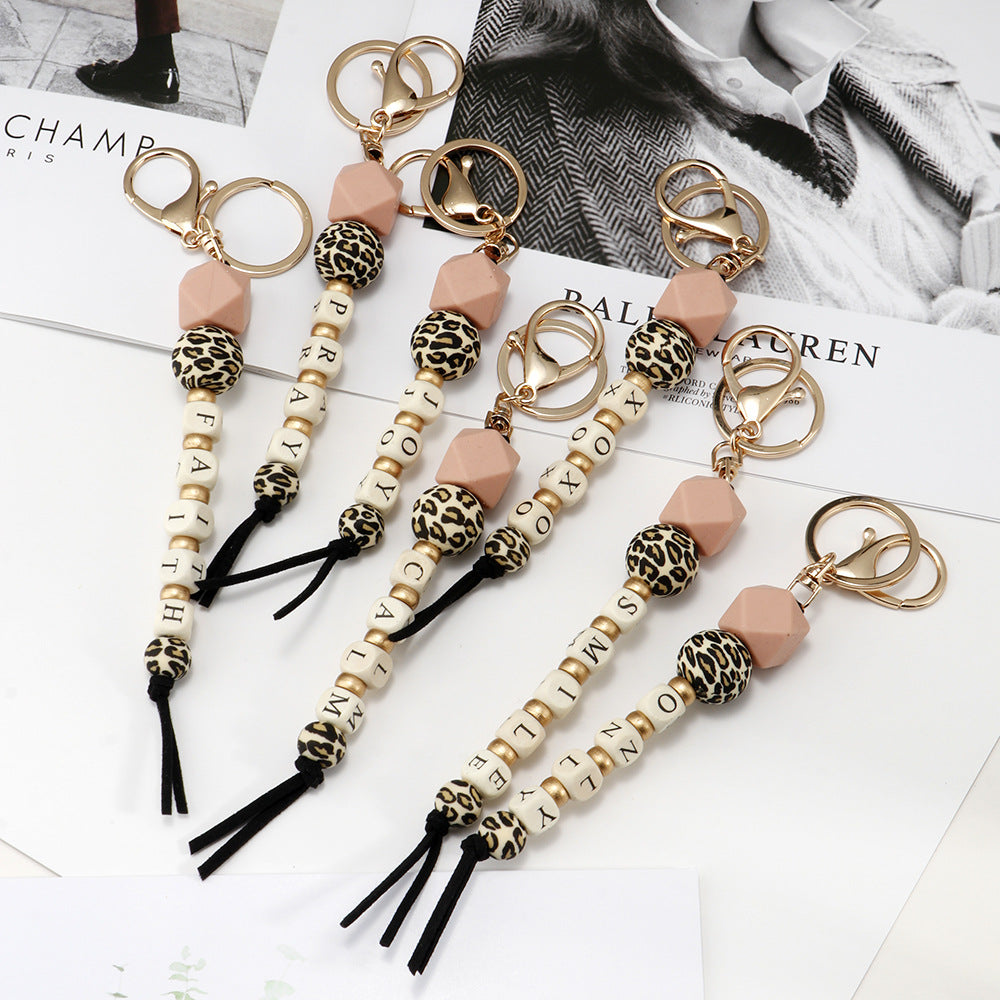 Wholesale Mother's Day MAMA Letter Silicone Beads Wrist Keychain