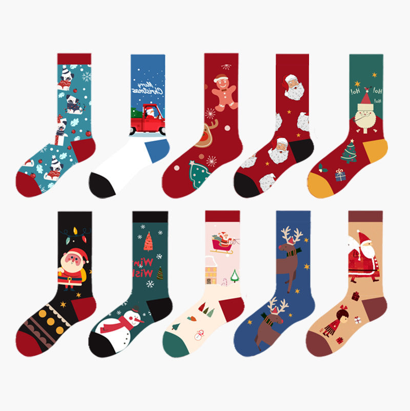 Wholesale Christmas Socks Snowman Cartoon Mid-calf Socks