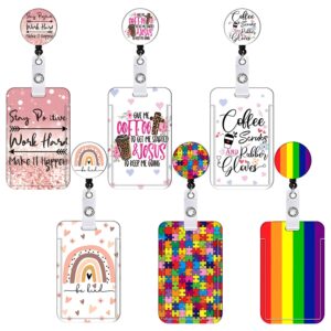 O1CN01qiQjRH1DSyNoGGKL5__971130216-0-cib Wholesale Badge Reels Plastic Coffee LGBT Rainbow Card Holder Retractable Keychain
