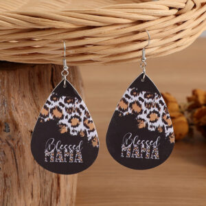 Wholesale Bohemian Mother's Day Leopard Leather Earrings