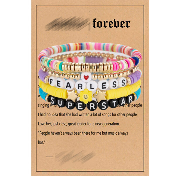 Wholesale Soft Clay Taylor Friendship Letter Beads Millet Beads Bracelet
