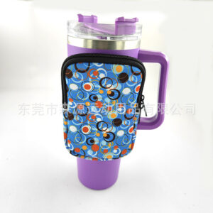 Sky blue bottom dot circle / Double pocket