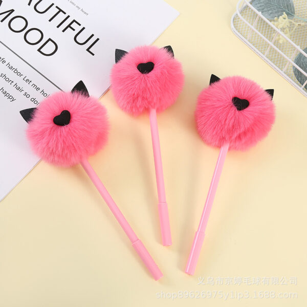 Wholesale Cat Ear Love Plastic Plush Cartoon Ballpoint Pen