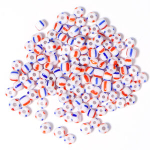 Blue White Red mixed color / 4mm (130 pieces/pack)