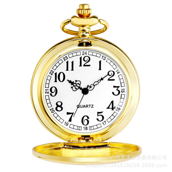 Wholesale Classic Black Reversible Vintage Quartz Pocket Watch