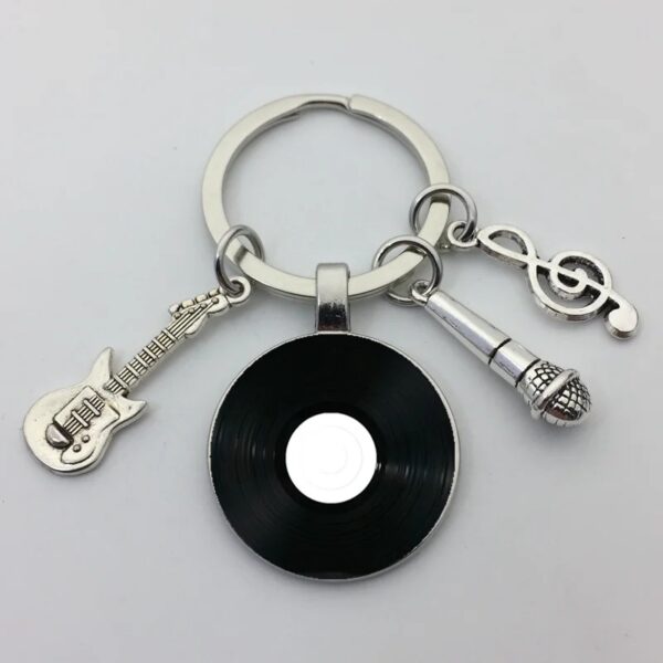 Wholesale Classic Style Vinyl Vintage Gramophone Record Dome Glass Keychain