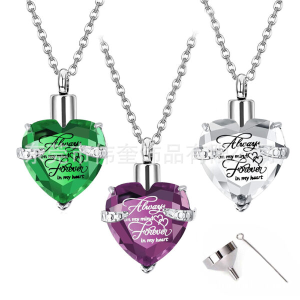 Wholesale Love Glass Bone Ash Commemorative Titanium Steel Necklace