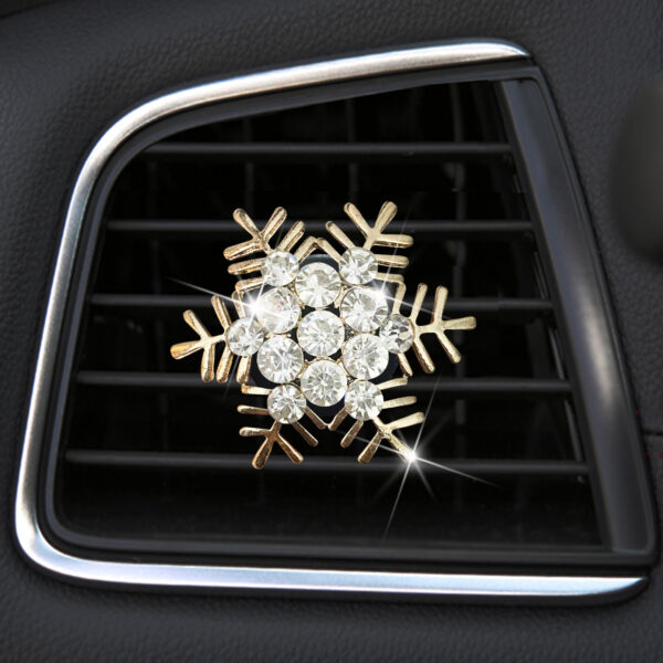 Wholesale Rhinestone Metal Snowflake Car Perfume Decoration Clip