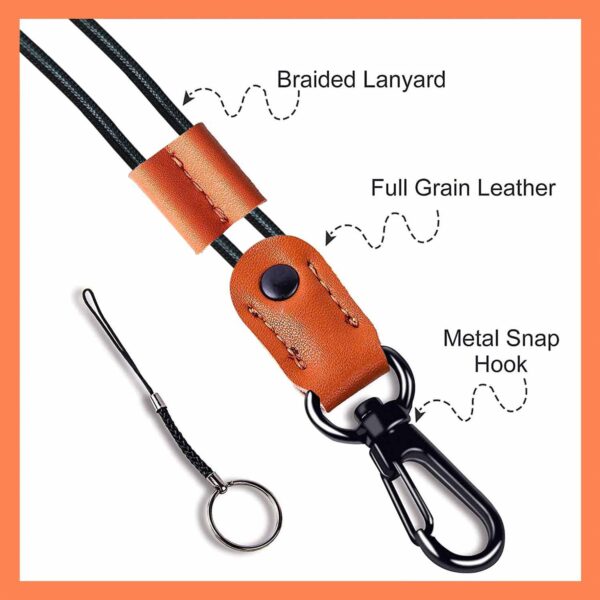 O1CN01qnXRZB1DSyOV5dWC4_971130216-0-cib Wholesale Hand-woven Classic Black Brown PU Leather Lanyard Adjustable Black PU Leather Certificate Lanyard Key Chain