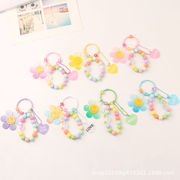 Wholesale Colorful Sun Flower Resin Keychain
