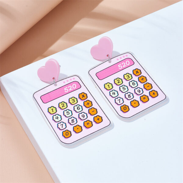 Wholesale Analog Calculator Acrylic Earrings